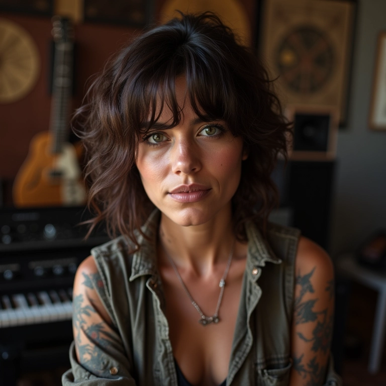 Corte shaggy, estilo rocker em mulher brasileira.