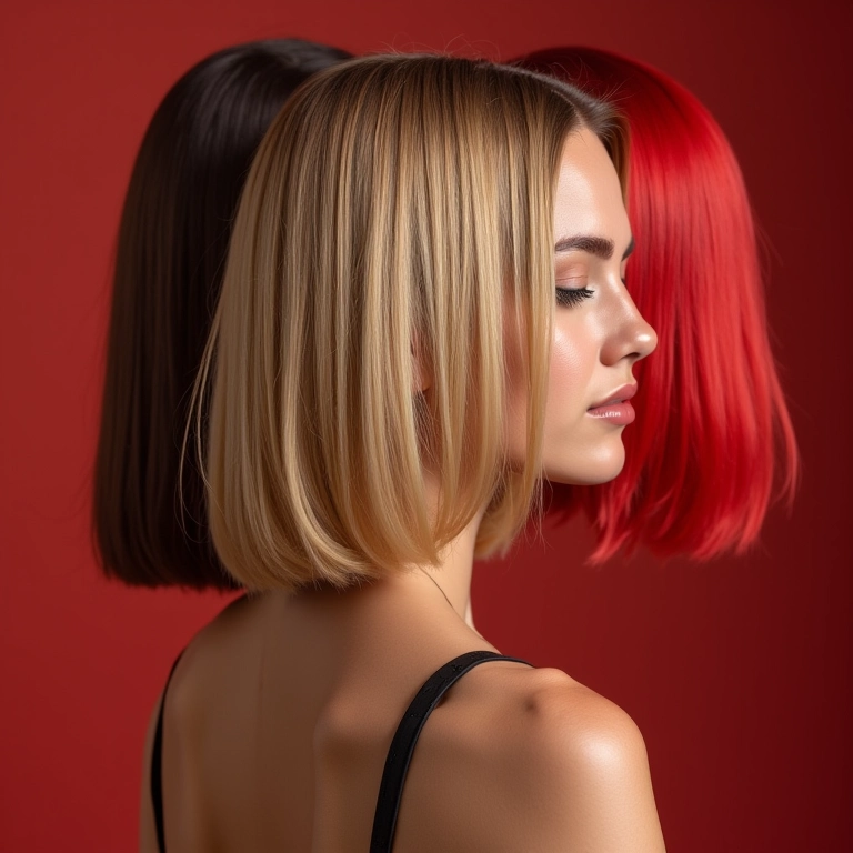 Diferentes cores de cabelo complementando o corte blunt.