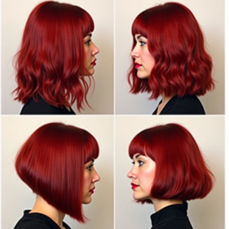 Diferentes cortes de cabelo que valorizam o ruivo cereja.