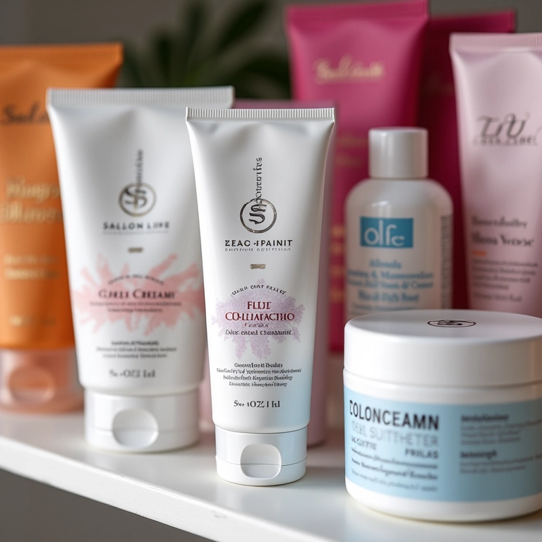 Diferentes marcas de cremes para cabelo ondulado.