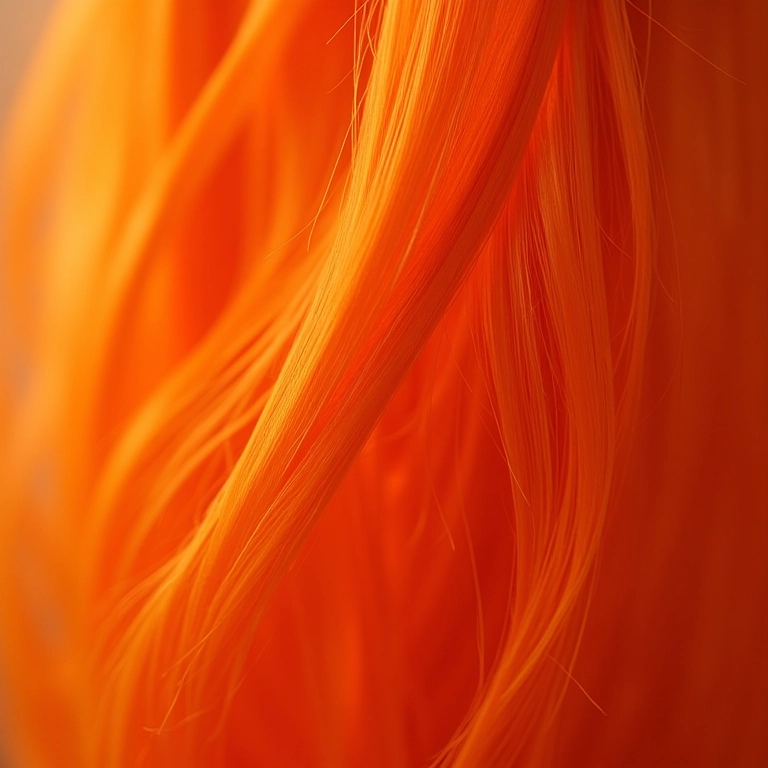 Diferentes tons de laranja em cabelo descolorido.