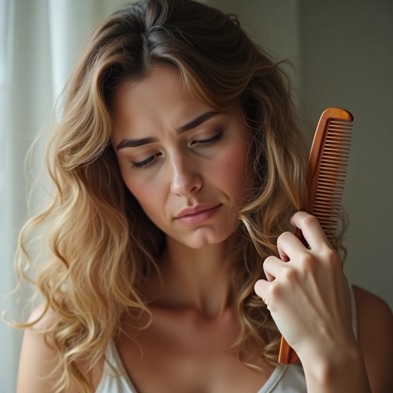 Dificuldade para pentear cabelo com luzes embaraçado.