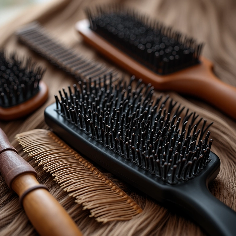 Escovas e pentes adequados para cada tipo de cabelo.