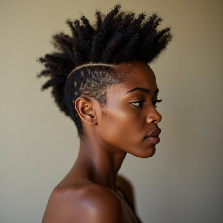 Faux hawk natural com pomada em modelo brasileiro.