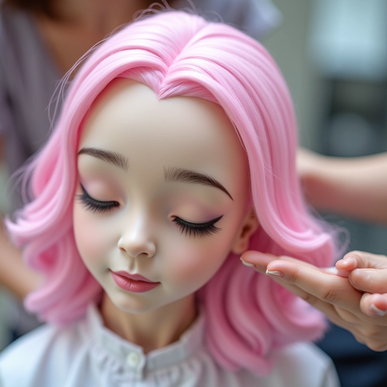 Finalizando corte de cabelo sorvete com produtos de styling.