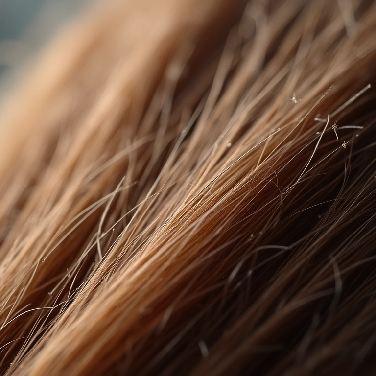 Fios de cabelo finos e fracos.