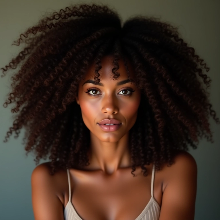 Franja volumosa e cabelo cacheado: combinação perfeita.