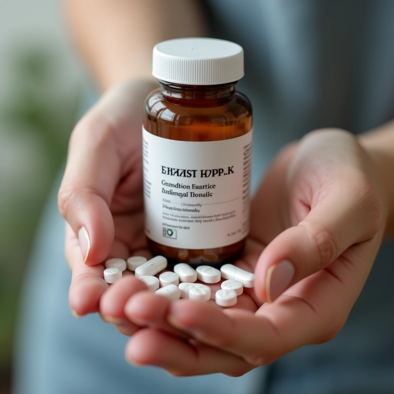 Frasco de medicação para tireoide, mostrando a relação com a queda de cabelo.