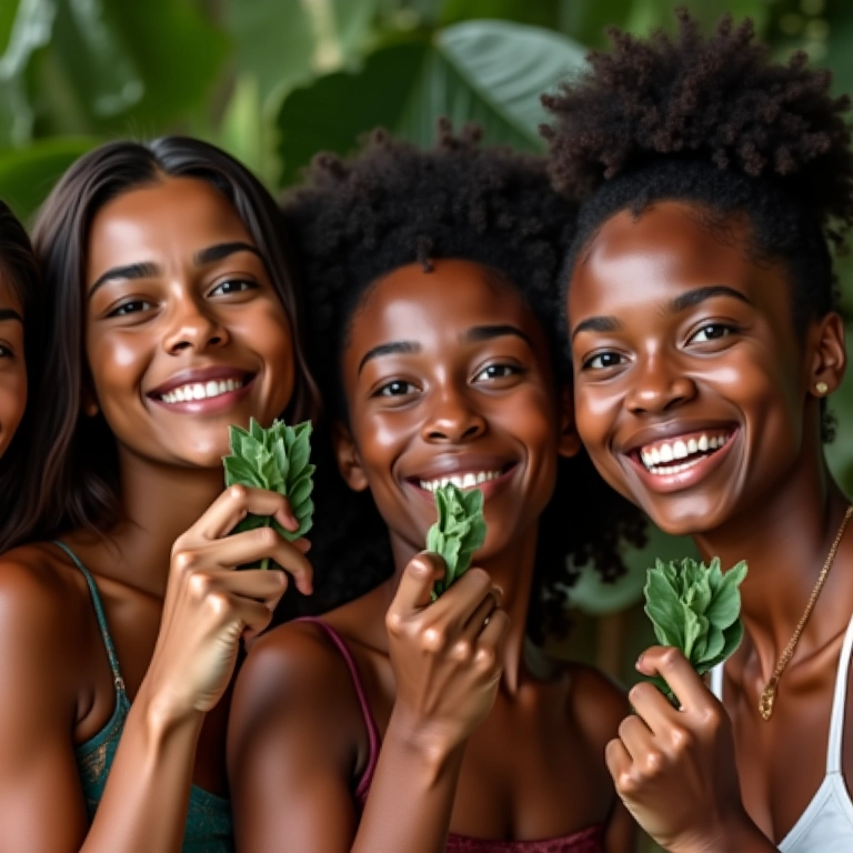 Grupo diversificado de mulheres com diferentes tipos de pele usando Elseve.