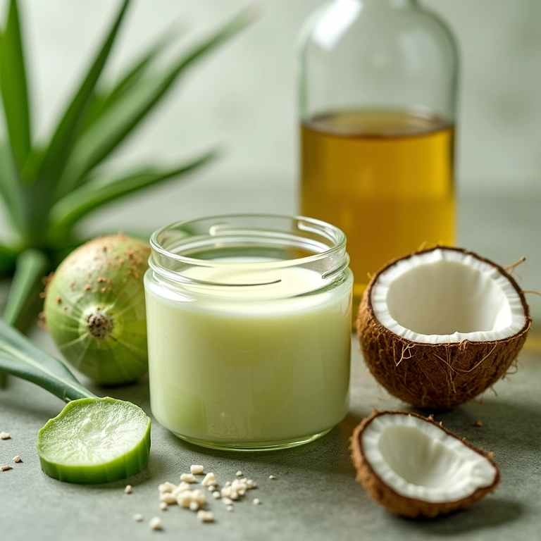 Hidratação com babosa e óleo de coco para nutrição profunda