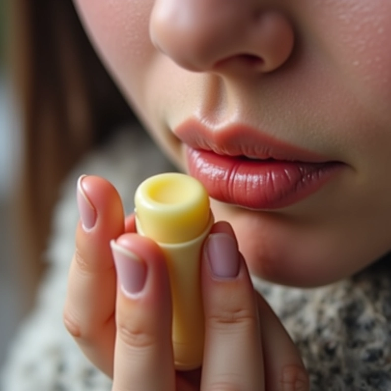Hidratante labial com mel protegendo lábios.