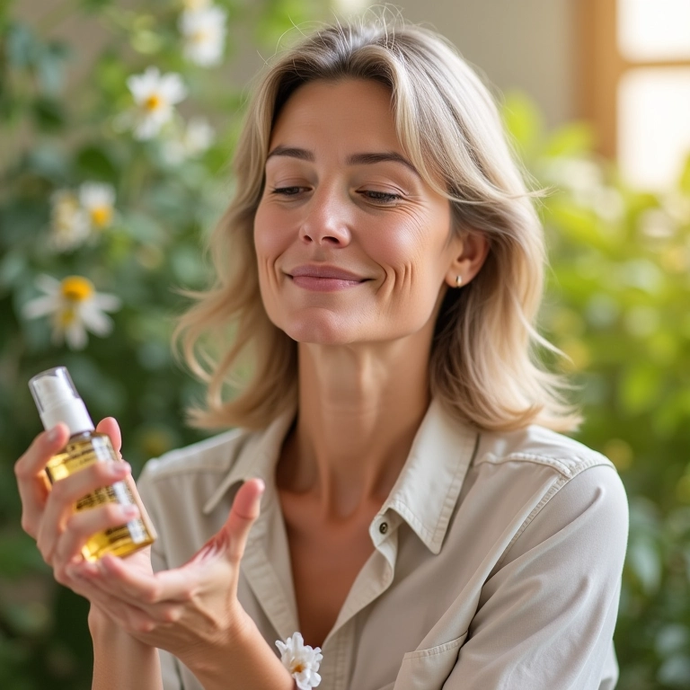Hidrolato de camomila para relaxamento.