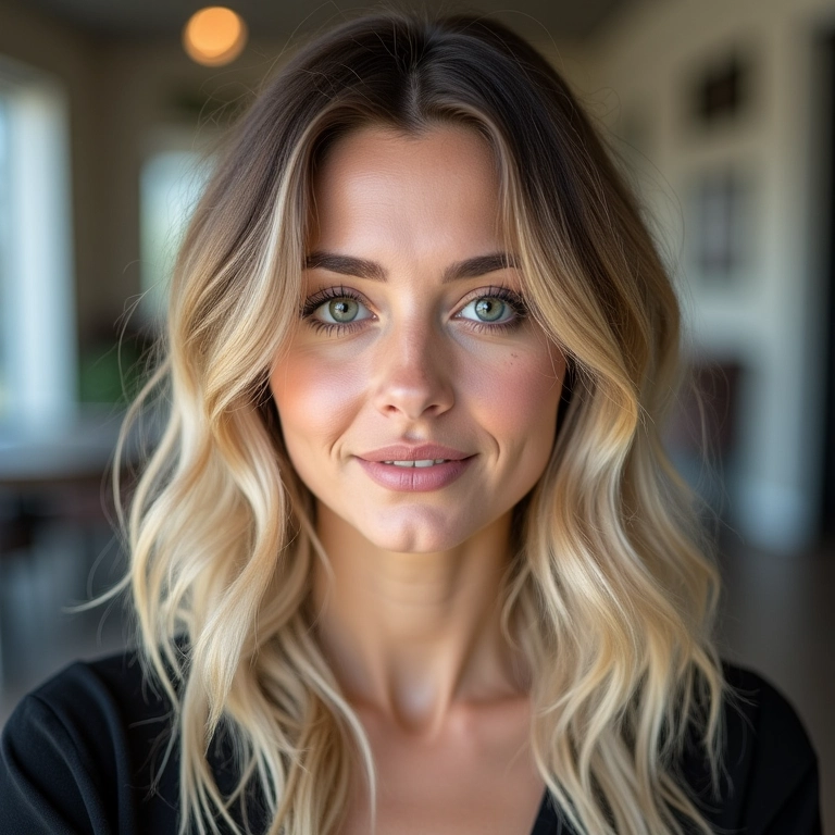 Iluminação com mechas e luzes no corte degradê.