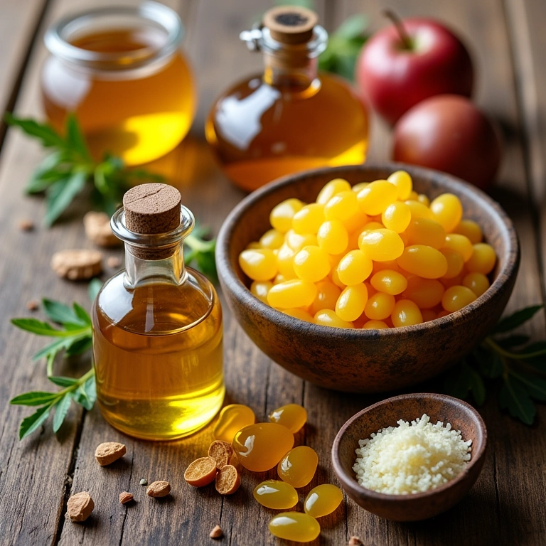 Ingredientes para receitas de gelatina capilar caseira.