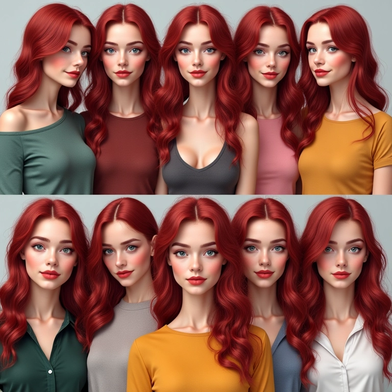 Inspirações de looks com cabelo ruivo cereja.