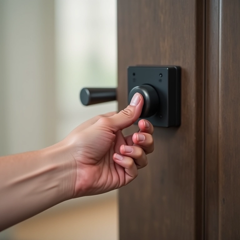 Instalação fácil de fechadura inteligente em porta residencial.