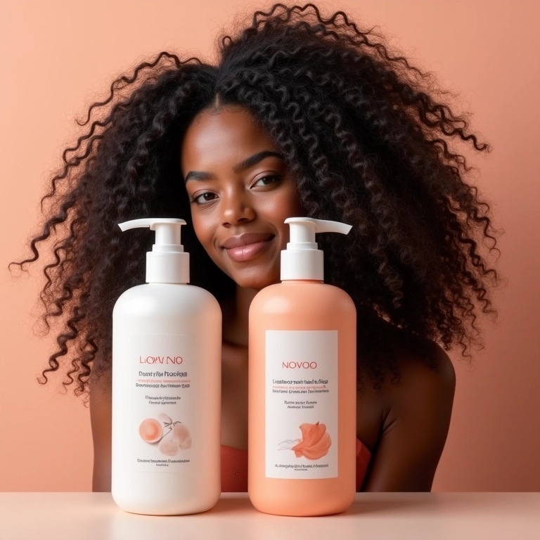 Leave-in liberado para low poo e no poo ao lado de cabelo cacheado.
