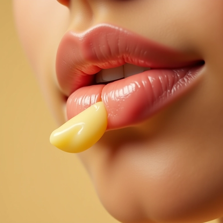 Manteiga de karité como hidratante labial, lábios hidratados.