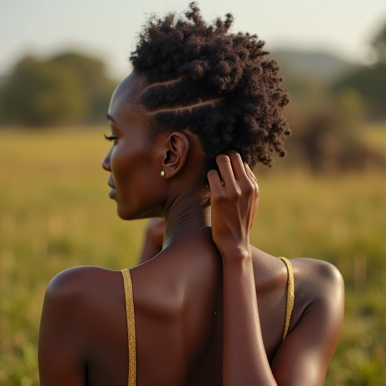 Manteiga de karité como leave-in, mulher aplicando no cabelo.