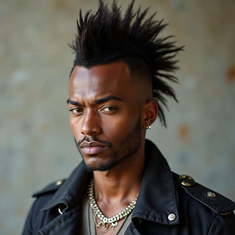 Mohawk com topete: volume e atitude na medida certa.