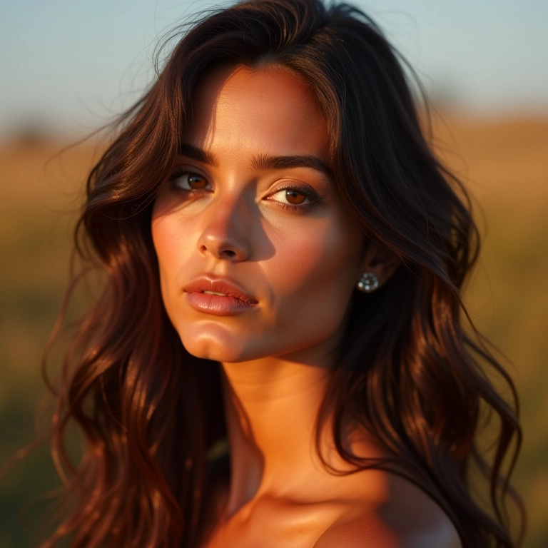 Morena iluminada com color melting suave.