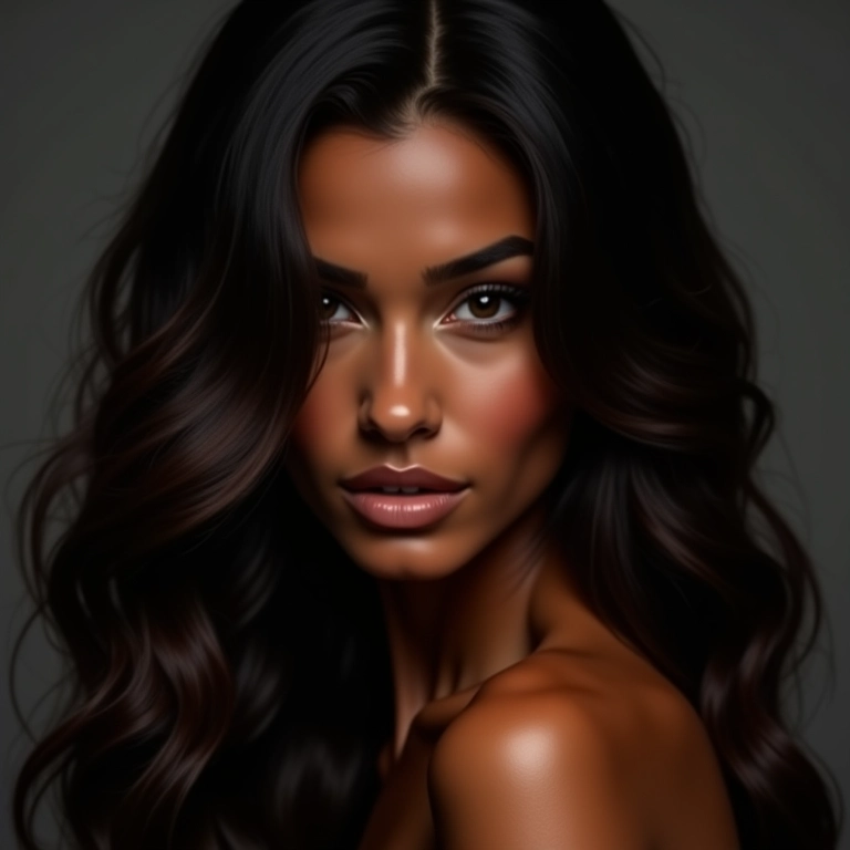 Morena iluminada com contorno marcante em mulher brasileira.