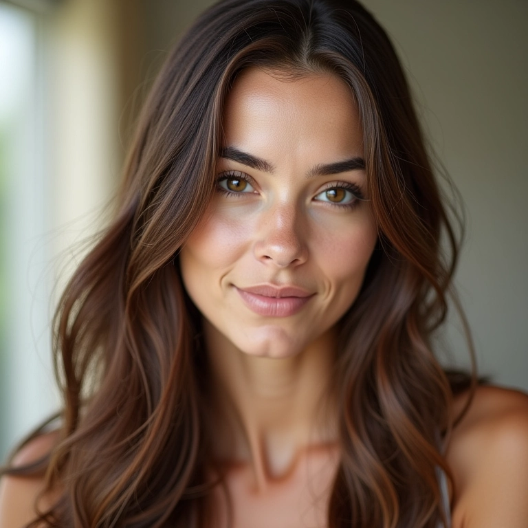 Mulher aplicando máscara capilar em cabelo ruivo saudável.