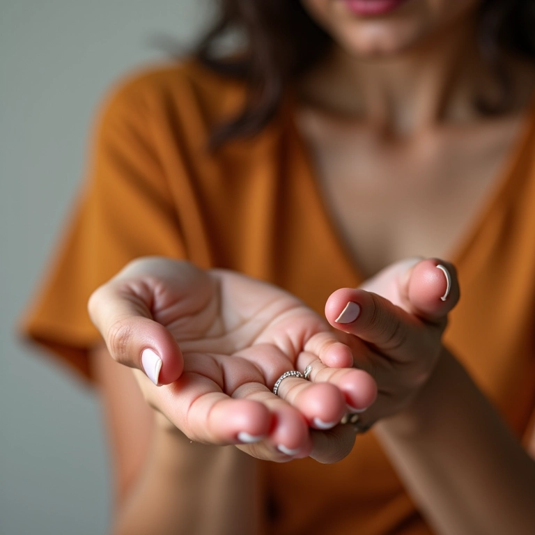 Mulher aplicando óleo de rícino nas unhas para fortalecimento.