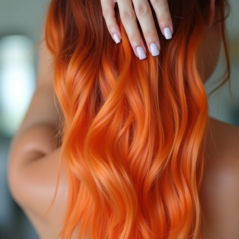 Mulher aplicando tonalizante para neutralizar o laranja do cabelo.