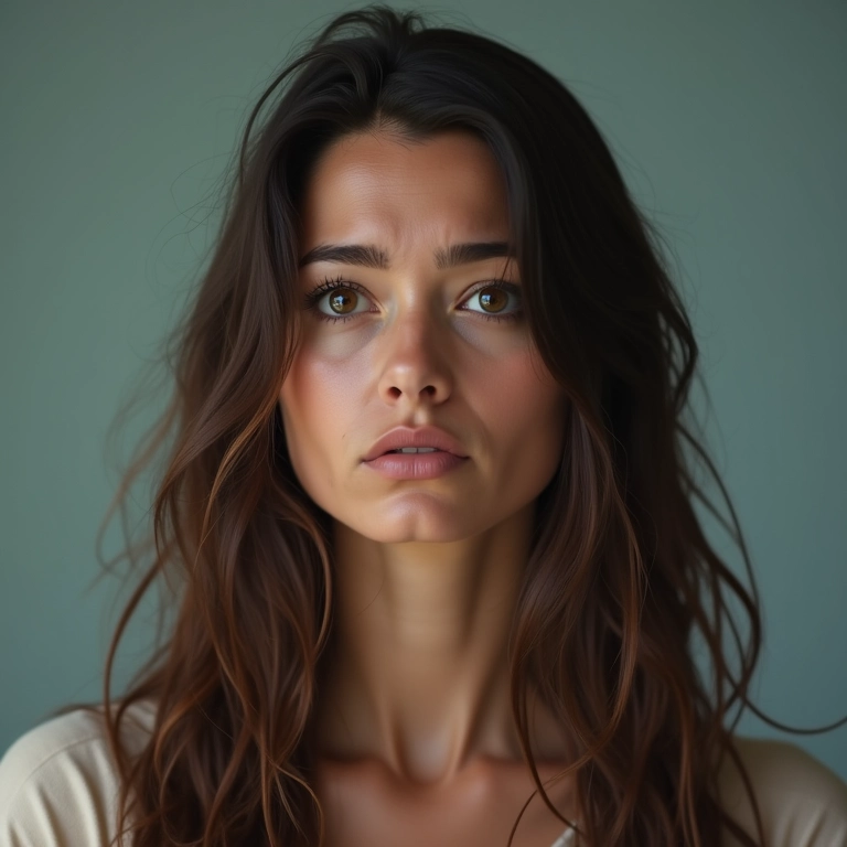 Mulher com cabelo liso e oleoso demonstrando insatisfação com o co wash.