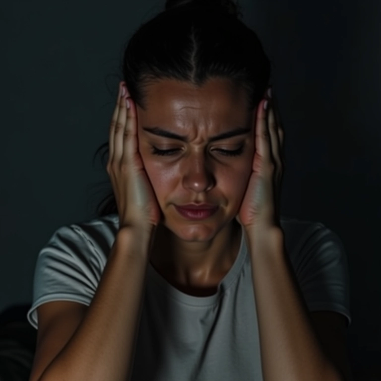 Mulher com dores de cabeça