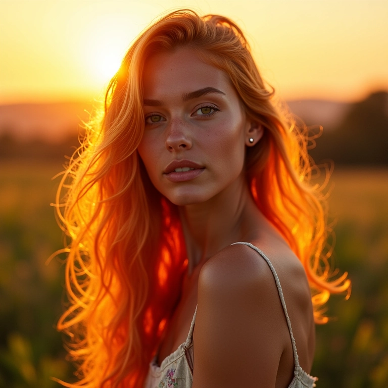 Mulher exibindo cabelos brilhantes e saudáveis sob a luz do sol.