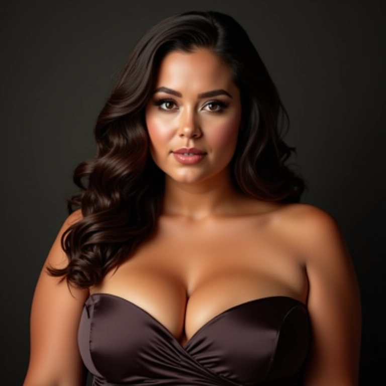 Mulher gordinha com ondas suaves, um toque de glamour.