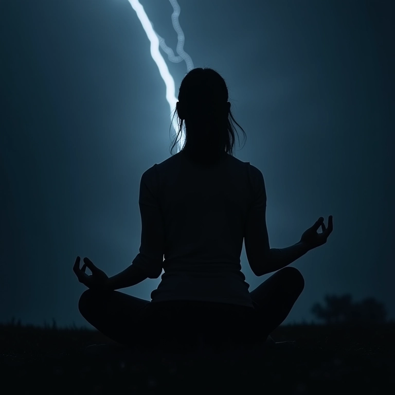 Mulher meditando na tempestade: maleabilidade para superar crises.