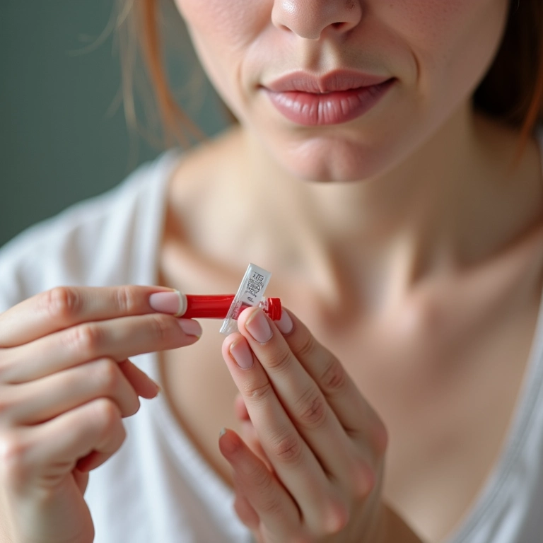 Mulher realizando teste de alergia do Casting Creme Gloss antes da aplicação.