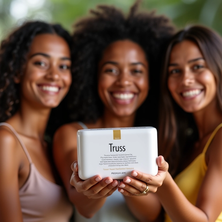 Mulheres brasileiras diversas sorrindo com protetor térmico Truss.