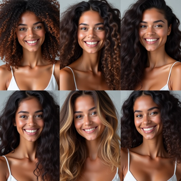 Mulheres diversas usando Elseve Glycolic Gloss em diferentes tipos de cabelo.