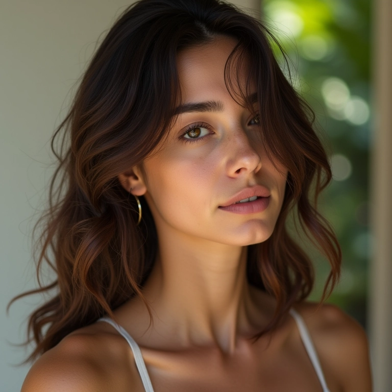 Nuca à mostra com franja lateral e vibe boêmia brasileira.