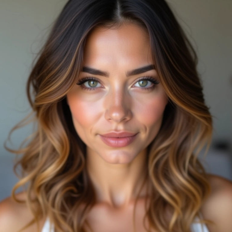 Ombré hair discreto em tons sobre tons em cabelo castanho.