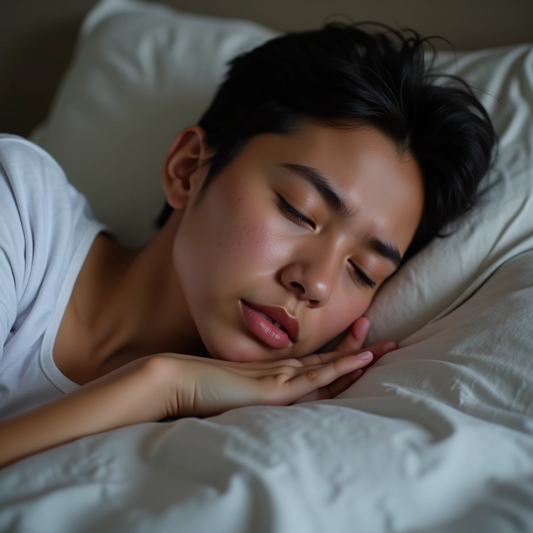 Pessoa doente na cama, representando a influência de doenças na dermatite seborreica.