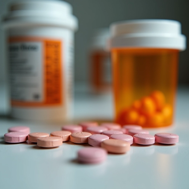 Pílulas e frascos de remédios, representando medicamentos que causam queda de cabelo.