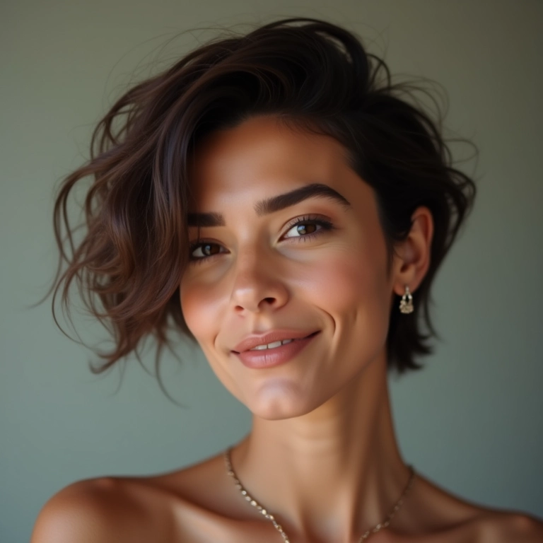 Pixie cut alongado para rosto oval: praticidade e estilo.