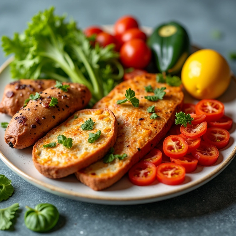 Prato colorido com alimentos saudáveis para nutrir os cabelos.