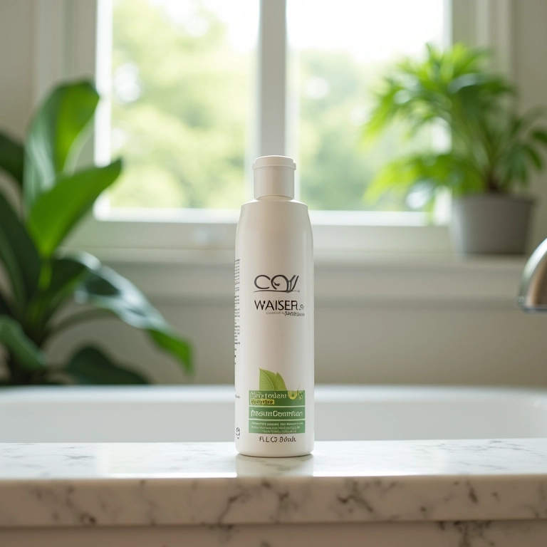 Produto Co-wash em banheiro com decoração brasileira.