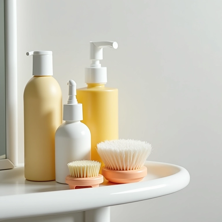 Produtos específicos para esfoliação capilar.