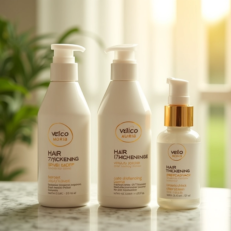 Produtos para engrossar os fios de cabelo.