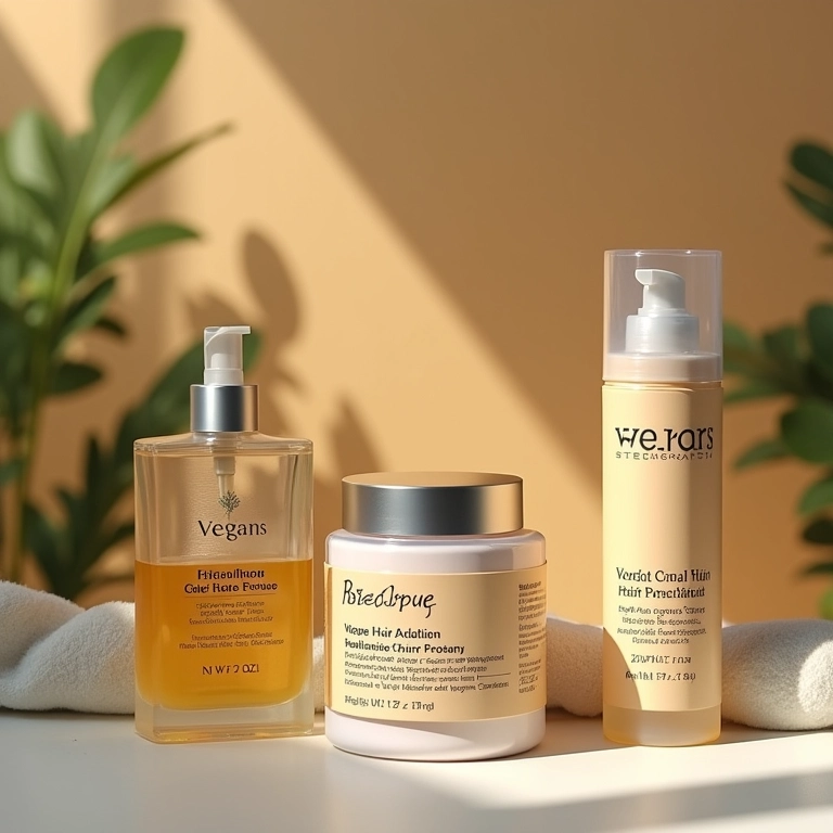 Produtos veganos e cruelty-free para cuidados capilares.
