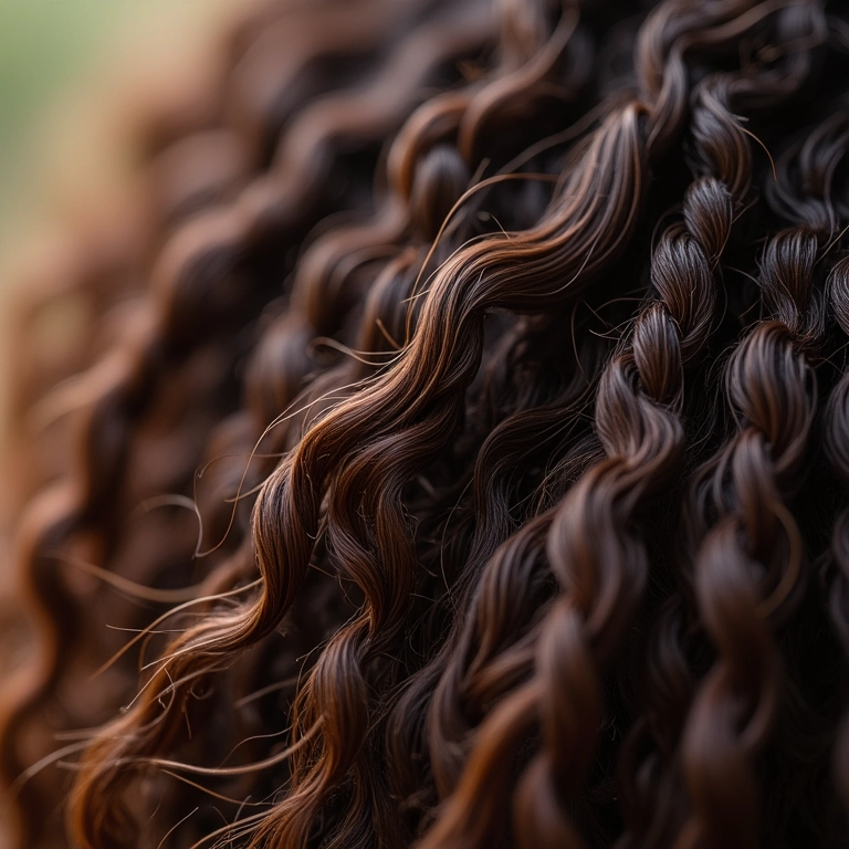 Raízes de cabelo saudáveis após tratamento com manteiga de karité.