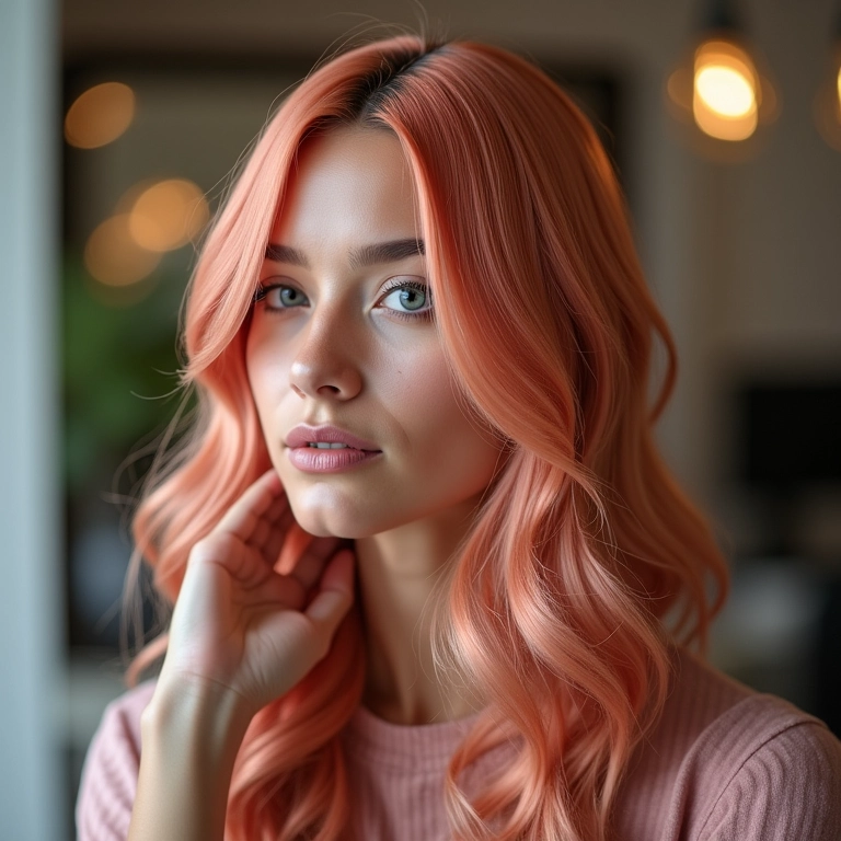 Retoque da cor rose gold.