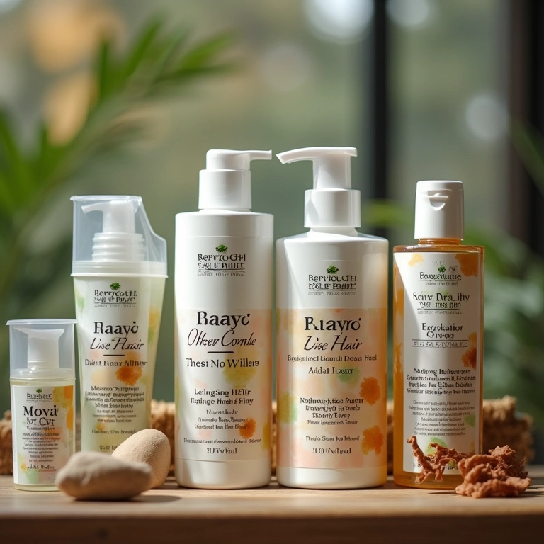 Seleção dos melhores produtos para detox capilar em uma prateleira.